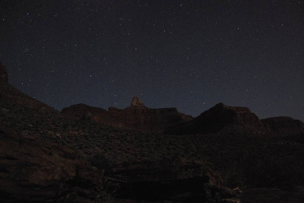 Stars over Zoroaster Temple - Clear Creek Trail, Grand Canyon, Arizona